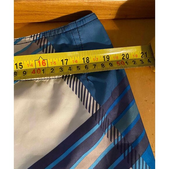 Quiksilver Board Shorts Mens 36 9" Beach Swim Trunks Blue Striped Side Pocket - Picture 8 of 10